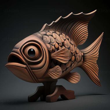 3D model Calico telescope fish (STL)